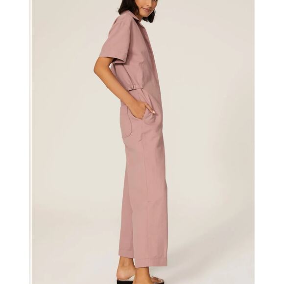 Club Monaco Pink Short Sleeve Boilersuit SIZE 2 Utility Jumpsuit Relaxed $249 - Picture 2 of 11